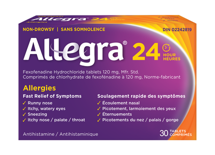 Allegra - 24H Non Drowsy Antihistamine | 30 Tablets