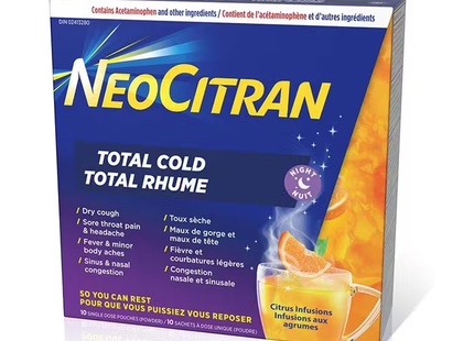 NeoCitran - Total Cold Night, Green Tea with Citrus | 10 Pouches