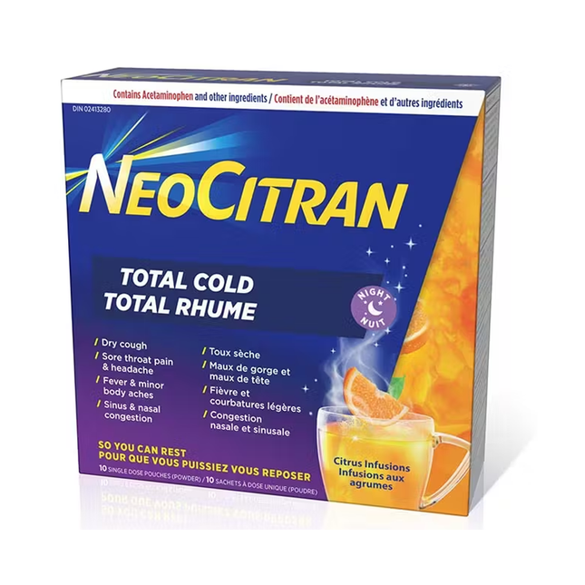 NeoCitran - Total Cold Night, Green Tea with Citrus | 10 Pouches