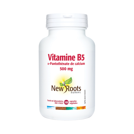 New Roots - Vitamine B5 Calcium ᴅ‑Pantothénate 500 mg | 10 0Capsules