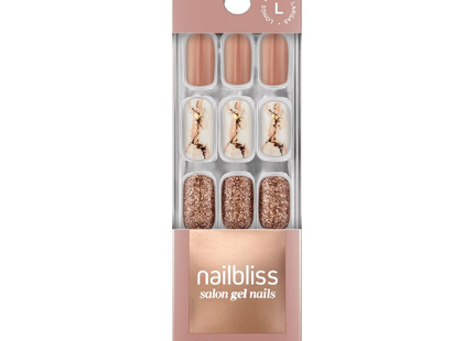 *Nailbliss - Ongles en gel de salon - Longs - Moody Marble GN80 | 30 clous