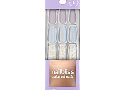 NailBliss - Ongles en gel de salon - Longs - Prisme lilas GN85 | 30 clous