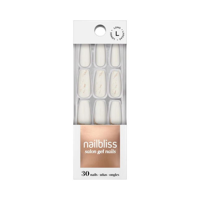 NailBliss - Ongles en gel de salon - Longs - Marblelous Maiden GN86 | 30 clous