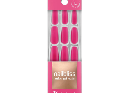 Nailbliss - Ongles en gel de salon - Longs - Pastèque Crush GNC02 | 28 clous