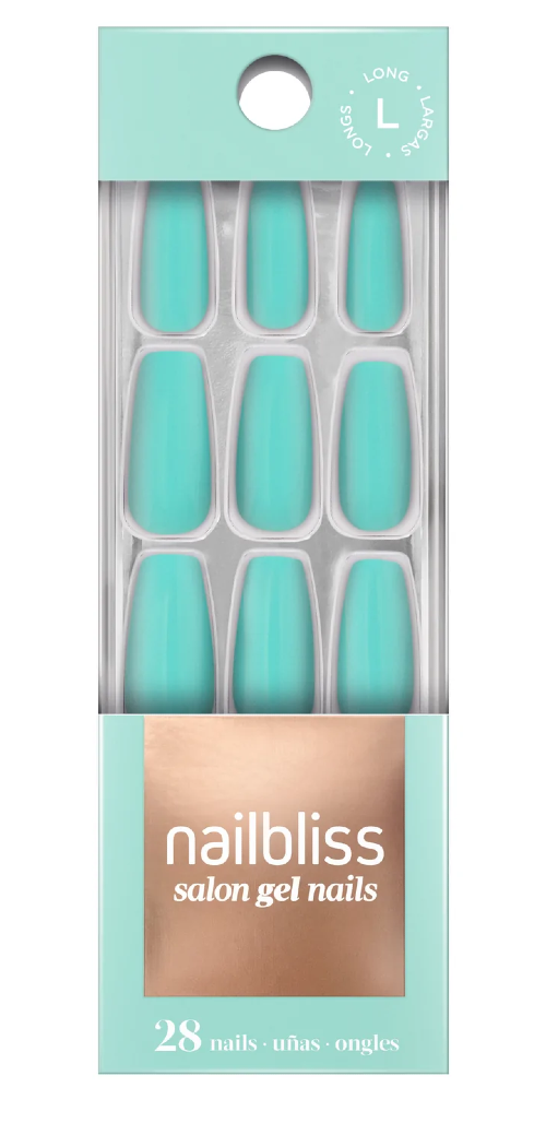 Nailbliss - Salon Gel Nails - Long - Turquoise & Caicos GNC03 | 28 Nails