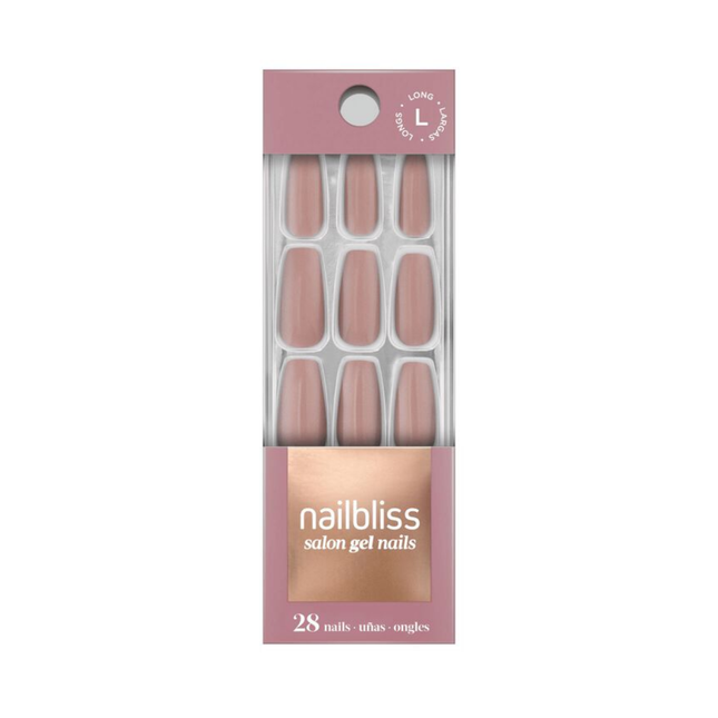 Nailbliss - Ongles en gel de salon - Longs - Nude classique GNC06 | 28 clous