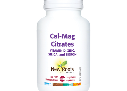 New Roots - Cal-Mag Citrates Vitamin D, Zinc, Silica, and Boron | 100 capsules