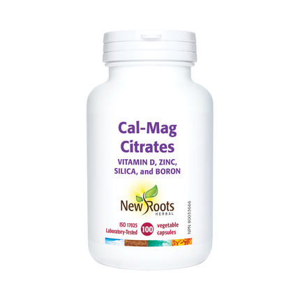 New Roots - Cal-Mag Citrates Vitamin D, Zinc, Silica, and Boron | 100 capsules