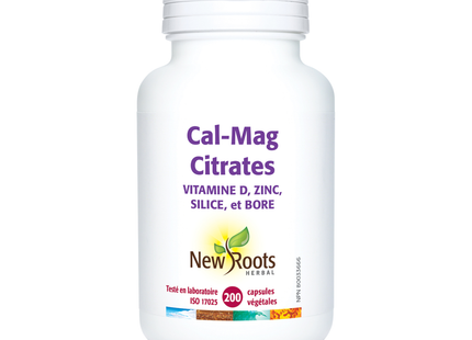 New Roots - Cal-Mag Citrates Vitamin D, Zinc, Silica, and Boron | 200 capsules