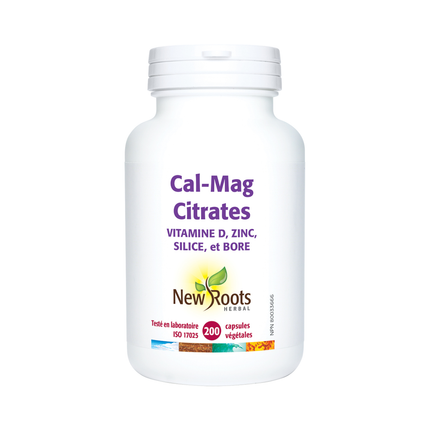 New Roots - Cal-Mag Citrates Vitamin D, Zinc, Silica, and Boron | 200 capsules