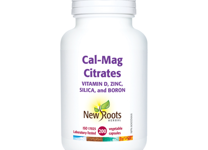 New Roots - Cal-Mag Citrates Vitamin D, Zinc, Silica, and Boron | 200 capsules