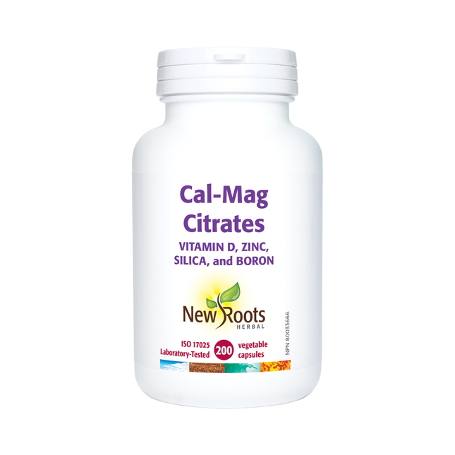 New Roots - Cal-Mag Citrates Vitamin D, Zinc, Silica, and Boron | 200 capsules