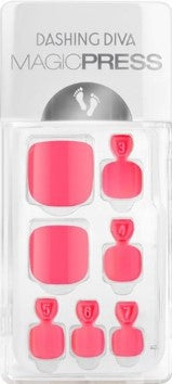 Dashing Diva - Magic Press - Ongles d'orteil - POT24 Paradise Pink | 24 ongles - 12 tailles