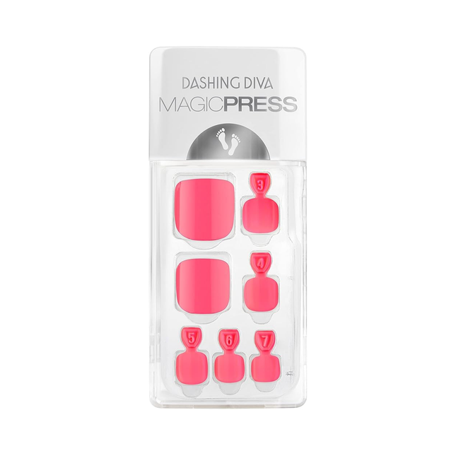 Dashing Diva - Magic Press - Ongles d'orteil - POT24 Paradise Pink | 24 ongles - 12 tailles