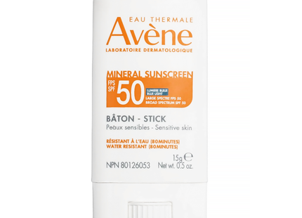 STICK SOLAIRE MINÉRAL AVÈNE 50 SPF 15G