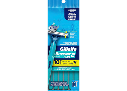 Gillette - Rasoirs jetables Custom Plus Sensitive | 10 rasoirs