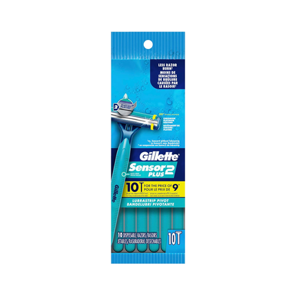 Gillette - Custom Plus Sensitive Disposable Razors | 10 Razors
