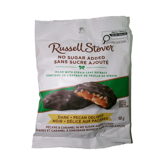 Russell Stover No Sugar Added - Dark Chocolate Pecan Delight | 68 g