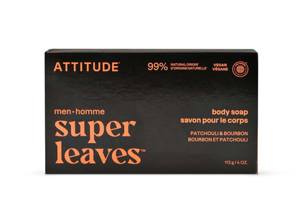 Attitude - Pain de savon pour le corps, Patchouli & Bourbon | 113 g