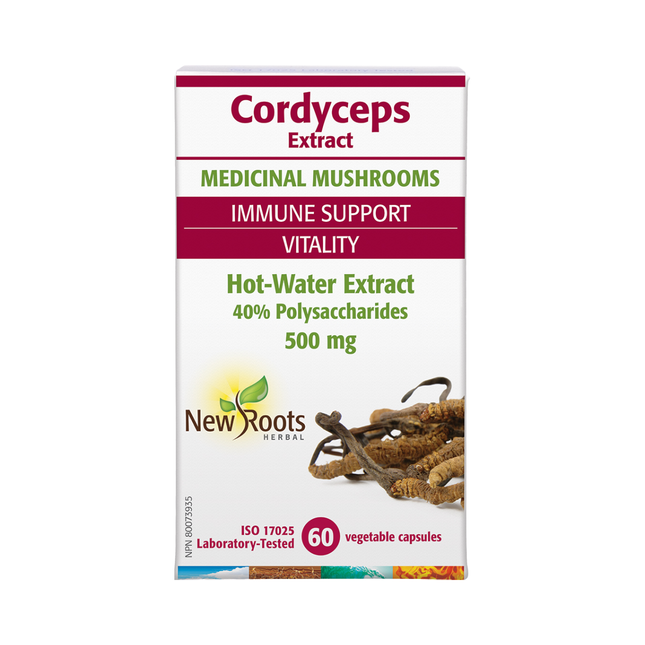 New Roots - Cordyceps 500 mg Hot-Water Extract | 60 capsules