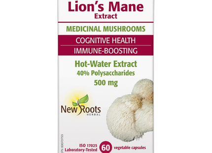 New Roots - Lion's Mane Extract for Cognitive Health & Immune-Boosting | 60 Veg Capsules