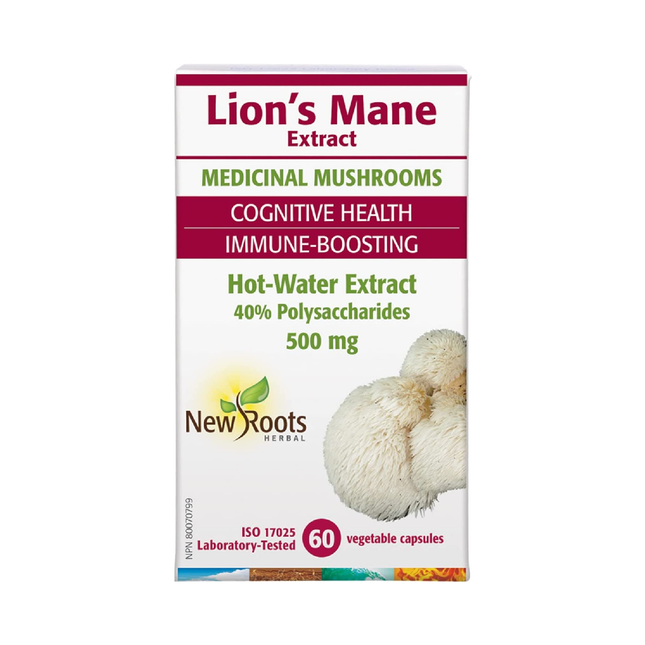 New Roots - Lion's Mane Extract for Cognitive Health & Immune-Boosting | 60 Veg Capsules