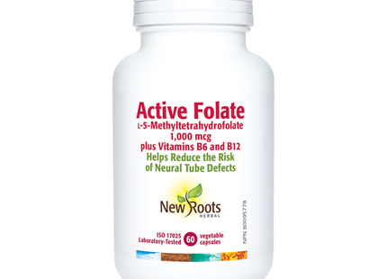 New Roots Herbal - B6 + B12 Folic Acid Supplement | 60 Capsules