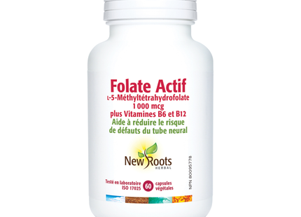 New Roots Herbal - B6 + B12 Folic Acid Supplement | 60 Capsules