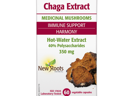 New Roots - Chaga Extract 350 mg Hot Water Extract | 60 capsules