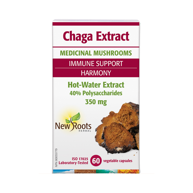 New Roots - Chaga Extract 350 mg Hot Water Extract | 60 capsules