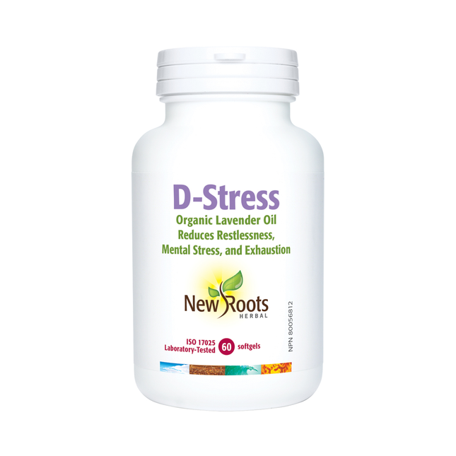 New Roots - D-Stress Organic Lavender Oil | 60 softgels