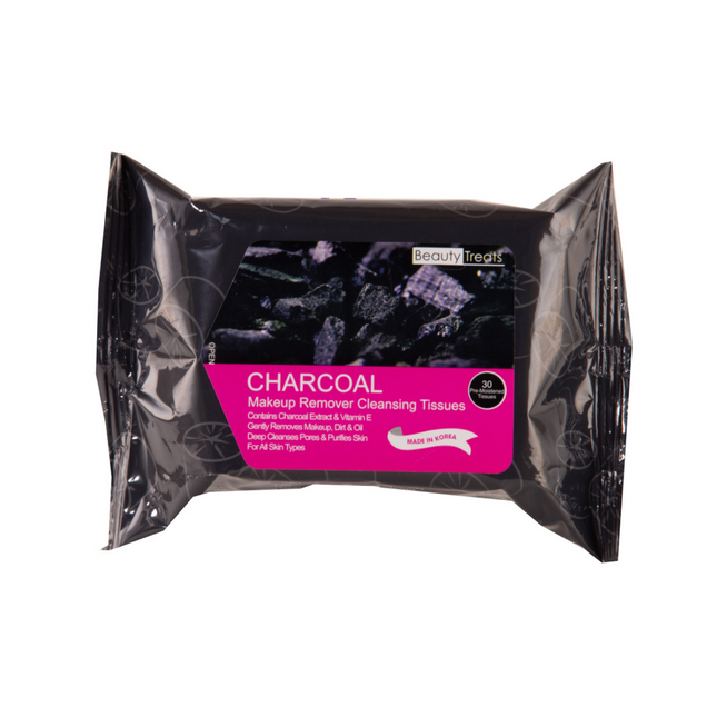 Beauty Treats - Charcoal Makeup Remover Cleansing Tissues | 30 Tissues