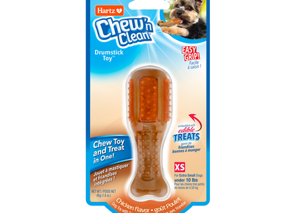 Hartz - Chew 'n Clean Drumstick Toy for Extra Small Dogs - Chicken Flavour | 46 g
