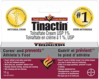 Tinactin - Tolnaftate Antifungal Cream USP 1% - for Athletes Foot | 15 g
