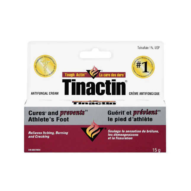 Tinactin - Tolnaftate Antifungal Cream USP 1% - for Athletes Foot | 15 g