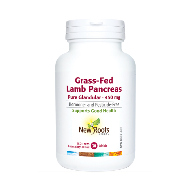 New Roots - Pancréas d'agneau nourri à l'herbe Pure Glandular 450 mg | 30 comprimés