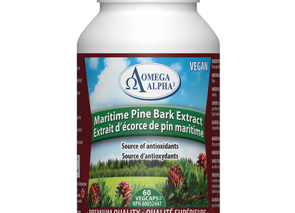 Omega Alpha - Maritime Pine Bark Extract - Source of Antioxidants | 60 VegCaps