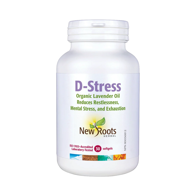 New Roots - D-Stress Organic Lavender Oil | 30 Softgels