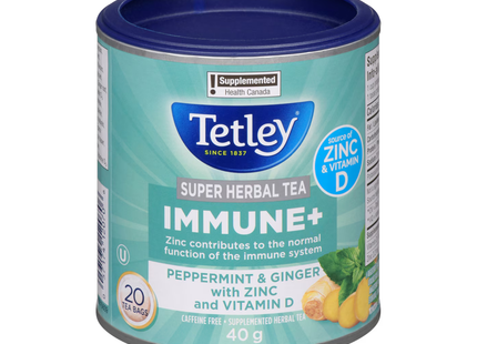 THÉ À LA MENTHE POIVRÉE ET AU GINGEMBRE IMMUNE+ DE TETLEY 40G