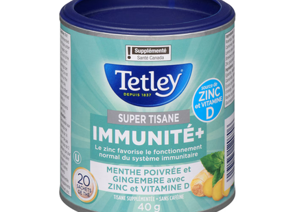 THÉ À LA MENTHE POIVRÉE ET AU GINGEMBRE IMMUNE+ DE TETLEY 40G