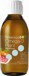 NutraVege Extra Strength Omega-3 Plant Liquid - Grapefruit Tangerine | 200 ml
