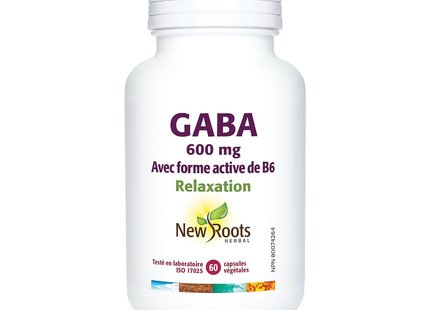 New Roots - GABA 600 mg with Active-Form B6 Relaxation | 60 Vegetable Capsules