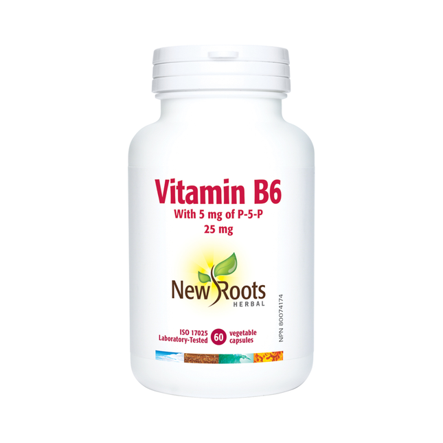 New Roots - Vitamine B6 avec 5 mg de P‑5‑P 25 mg | 60 capsules