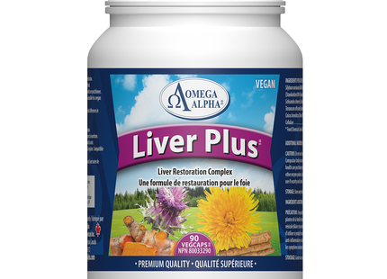 Omega Alpha - Complexe de restauration hépatique Liver PLus | 90 capsules végétales