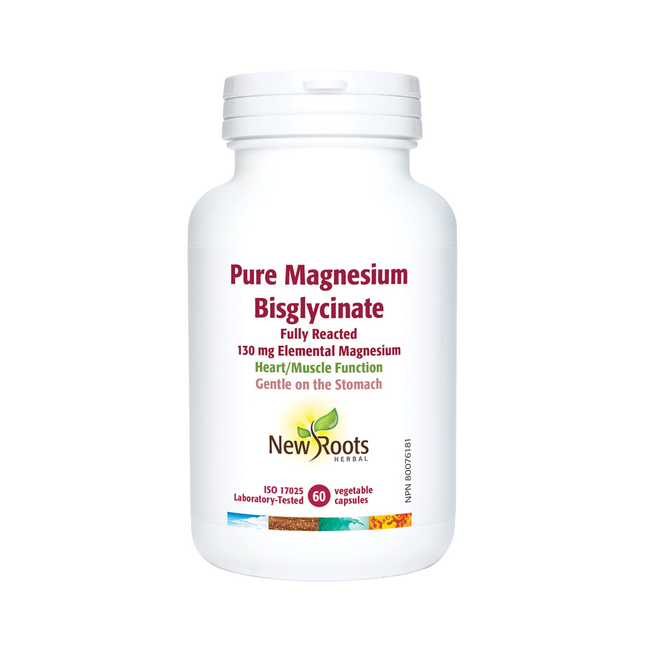 New Roots - Pure Magnesium Bisglycinate | 60 Vegetable Capsules