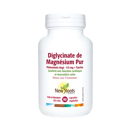 New Roots - Pure Magnesium Bisglycinate Fully Reacted 115 mg Taurine | 90 Capsules