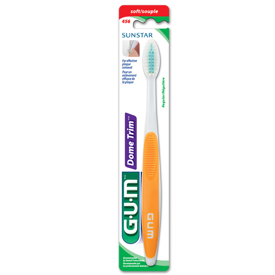 GUM - Brosse à dents régulière à garniture en dôme | Doux - Couleurs assorties