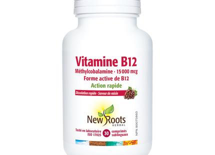 New Roots - Vitamin B12 Methylcobalamin 15,000 mcg | 30 Tablets