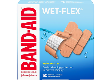 Band-Aid - Bandages Wet-Flex, tailles assorties | paquet de 60