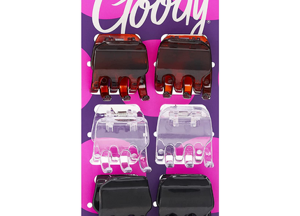 Goody - Slideproof Lock In Style Medium Claw Clips - Assorted | 6-Pack